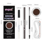 evpct Eyebrow Stencils Kit for Women Shaping, Eyebrow Shaper Makeup Kit, Eye Brow Stencil Shaper Tinting kits for Women, with Eyeliner, Eyebrows Pencil, Pomade, Brush and 10 Stencils, Kit-03 CHOCOLATE
