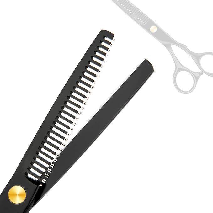 Professional Home Hair Cutting Kit Home Haircutting Scissors Barber Salon Home Thinning Shears Kit with Comb Case for Men Women Black