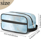 Cute Blue Marble Texture Travel Toiletry Bag for Women Men Lightweight Cosmetic Makeup Bag Organizer Waterproof Shaving Bag Dopp Kit with Large Capacity for Toiletries and Shaving Accessories