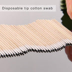800pcs Pointed Cotton Swabs, 4 inch Precision Microblading Cotton Buds Cotton Sticks Applicator for Eyebrow Tattoo Beauty Make-up Nail Clean, Cosmetic use Wood Handle