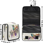 Travel Toiletry Bag for Women & Men Colorful Art Bird Hanging Cosmetic Organizer Portable Waterproof Makeup Case Make Up Bag with Compartments Travel Essentials for Bathroom Shower