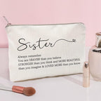 LICOBG Sister Birthday Gift Makeup Case Self-Worth Cosmetic Bag Positive Affirmation Toiletry Bag Gift Motivation Quotes Sister Gift