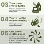 Clean Skin Club Bamboo Viscose Clean Towels® XL 100% USDA Biobased Face Towel, Disposable Face Towelette, Makeup Remover Dry Wipes, Ultra Soft, 50 Ct, 1 Pack