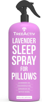 TreeActiv Lavender Pillow Spray for Sleep - 16 oz, Mist for Pillows and Bed, Witch Hazel Infused
