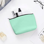 Fashion Zipper Cosmetic Case, Portable Makeup Case, Personality Toiletry Bag, Travel Cosmetic Toiletry Bag Light Blue