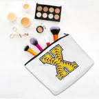 Softball Gifts Initial Makeup Bag Monogrammed Cosmetic Bag Letter X Zipper Pouch Softball Accessories for Girls Women Softballs Player Coach Friend Softballs Stuff Graduation Birthday Gifts