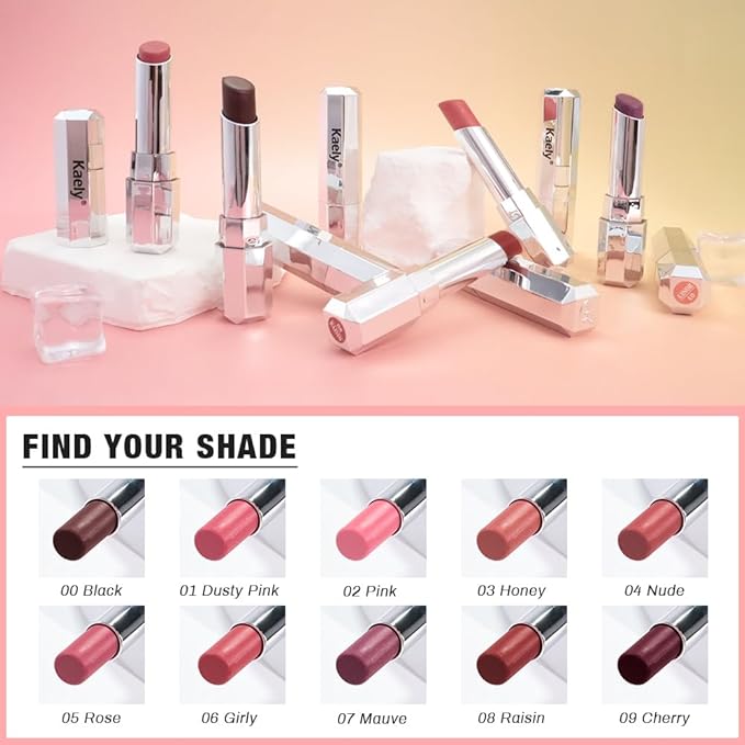 Kaely Mauve Honey Lipstick Tinted Lip Balm, Hydrating Shine Lipstick for Women Dry Lips, Moisturizing Nourishing Glossy Lip Gloss Stain Makeup, Sheer Lightweight, Vegan & Cruelty-Free, 07