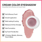 Cream Glitter Rose Shimmer Metallic Eyeshadow Palette Makeup, Natural Single Mini Instant Holographic Eyeshadow For Older Women, Sombras Crema Para Ojos, Talc, Paraben & Cruelty Free, 27