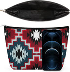 Women Native Southwest American Indian Aztec Navajo Art Make Up Bag Holder Multifunction Cosmetic Train Case Casual Zipper Tote Bag Large Capacity for Cosmetics Digital Accessories Travel