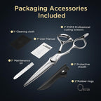 6" Hair Cutting Scissors Professional Barber Scissors, Hair Cutting Shears with 440C Steel - 60HRC Hardness Extremely Sharp with Ergonomic for Salon & Home Use (6'' Professional Hair Shears)