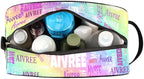 Customized Travel Makeup Toiletry Bag, Waterproof Large Cosmetic Bag Makeup Shaving Bag Organizer Case, Rainbow Colorful Shiny Stars