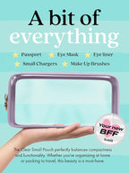 Clear Makeup Bag Zipper Pouch, Transparent Cosmetic Case Organizer, TSA Approved Travel Toiletry Case, Travel Accessories Essentials Makeup Tote for Women, Small Cute Make up Bag for Purse - Lilac