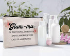 Glamma Definition Makeup Cosmetic Bag, Inspirational Grandma Makeup Travel Bag, Grandma Appreciation Cosmetic Bag Gifts For Grandma Grandmother Birthday Mother's Day from Granddaughter Grandson