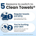 Clean Skin Club Clean Towels XL®, 100% USDA Biobased Face Towel, Disposable Face Towelette, Eczema Association Accepted, Makeup Remover Dry Wipes, Ultra Soft, 50 ct per pack, 2 Packs, 100 Ct Total