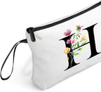 SEAMOON Bride to be Birthday Womens Unique Initial Monogram Gifts for Women Mom Personalized Travel Makeup Cosmetic Bag with Mirror Valentines Mothers Day Christmas Graduation H