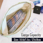 STARDW Aesthetic Floral Makeup Bag Cute Small Cosmetic Bags for Women Girls, Travel Toiletry Bag Large Capacity Zipper Makeup Pouch, Purse Organizer Pouches (Embossed green)
