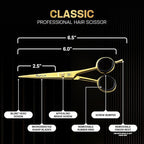 Hair Cutting Scissors - Professional Hairdressing Scissors for Women, Men, Hair Stylists, Salon, Barber - 6.5-Inch Stainless Steel Hair Scissors with Finger Rest