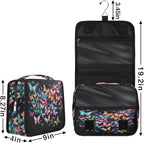 Hanging Travel Toiletry Bag for Women Men Colorful Butterfly Waterproof Makeup Bag Animal Butterfly Portable Cosmetic Bag Travel Essentials for Traveling Accessories Toiletries Bathroom Shower