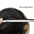Toupee for Men French Lace Center Human Hair Replacement Systems Transparent Lace Center Hair Piece Mens Toupee Hair Units for Man V-Looped Front Male Hair Prosthesis 7"X10" #2 Darkest Brown