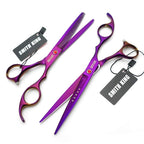 7.0 Inches Professional Hair Cutting thinning Scissors Set with Razor (Violet)
