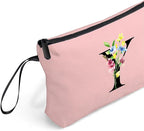 Appreciation Initial Monogram Gifts for Sisters from Sister Employees Team Bride Womens Unique Mom Personalized Makeup Cosmetic Bag with Mirror Mothers Day Christmas Graduation Y