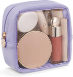Pocmimut Makeup Bag,Mini Makeup Bag Cute Pouch Purse Organizer Travel Essentials,Clear Makeup Pouch for Car Accessories for Women,Purple