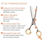 Cricket Centrix Roc-It Dog RT 30 Hair Cutting Scissors - Thinning Professional Hair Scissors for Thinning, Texturizing, Removing Bulk, Barber Supplies Shears