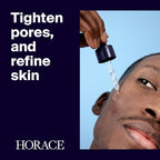 HORACE Salicylic Acid + Niacinamide Face Serum for Men – Anti-Blemish Treatment for Pore Tightening, Smoother Skin, and Redness Reduction – Vegan Skin Care for All Skin Types – Unscented, 30ml