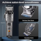 Hatteker Professional Hair Clippers for Men Beard Trimmer Clippers and Trimmer Set Waterproof T-Blade Trimmer Cordless Grooming Kit Nose Body Hair Trimmer Barber Clippers Hair Cutting Kit
