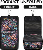Hanging Travel Toiletry Bag for Women Men Colorful Butterfly Waterproof Makeup Bag Animal Butterfly Portable Cosmetic Bag Travel Essentials for Traveling Accessories Toiletries Bathroom Shower