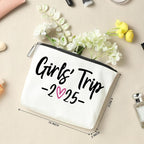 4 PCS Girls Trip Gifts Favors 2025 Girls Weekend Gifts for Women Bestie Gifts Friend Gifts Girls Trip Favors for Sister Niece Friendship Holiday Vacation Makeup Bag Weekend Bags for Women