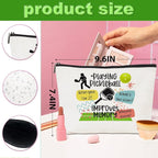 4pcs Pickleball Gifts Makeup Bag, Ball Player Cosmetic Bag Ball Lover with Zipper Pouch Accessories Pickleball Lover Gifts for Women Girls Mom Fans Player Friendship Travel Cosmetic Pouch
