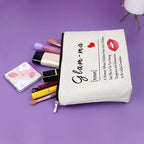 Sazuwu Grandma Gifts: Makeup Bag for Mother's Day, Retirement, Birthday & Christmas - Glamma Travel Pouch