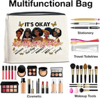 Inspirational Black Women Gifts Makeup Bag, Motivational Gifts for Black Women Girl African American, Zipper Makeup Pouch