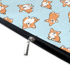 Cute Makeup Bag for Purse Canvas Waterproof Funny Cosmetic Bags for Women Zipper Travel Toiletry Pouch-Corgi Makeup Bags