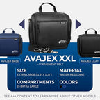Extra Large (11.8”x11.8”x4”) Hanging Travel Toiletry Bag for Men and Women - Cosmetic Travel Bag With Shoulder Strap - Waterproof Hygiene Bag with Metal Swivel Hook and 19 Compartments for Toiletries
