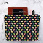 Makeup Bag Heart Makeup Bags For Purse Pouch, Colorful Love Hearts Travel Toiletry Bag Cosmetic Bag Makeup Bags Flax Makeup Organizer Bag Pencil Pouch For Man Woman
