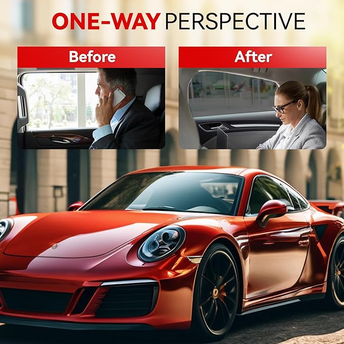 Ceramic Car Window Tint with 15% Percent VLT 20" in x 10'Ft Privacy Window Tint for Car Blocks UV IR Rays, Heat & Glare - Scratch Resistance-Black