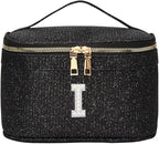 EURYNOME Makeup Bag with Custom Letter I, Water-Resistant Travel Organizer Pouch, (8.3x5.1x5.1 Inch) Cosmetic Case for Women