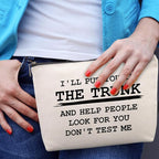 Funny Quote Cosmetic Bag Funny Gifts for Women Friends Gag Gifts Christmas Farewell Friendship Gifts for Women Friends Sister Coworkers Don't Test Me Travel Makeup Bags