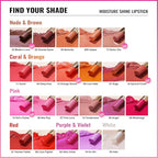 Oulac Moisture Shine Bright Red Lipstick - 2 in 1 Shimmer Lipstick & Lip Balm, Juicy & Glossy Finish, Long Lasting Hydrating, Smooth for Dry, Cracked and Chapped Lips, Vegan 2.2g/0.07oz (S01)