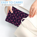 Pink Ribbons Cosmetic Bag Mini Portable Travel Toiletry Bag Organizer Makeup Brushes Aesthetic Accessories Waterproof Storage Bag for Women