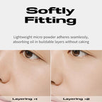 ABOUT TONE Sebum Cut Powder Pact 0.28oz - Extreme Sebum Control Pressed Powder Compact with Mirror and Puff Non-Dry Oil Cut Ultra-Fine Texture Face Makeup Finishing Setting Fixing Longlasting Vegan