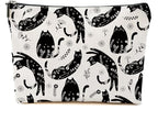 Botanical Cat Makeup Bag Cat Gifts Cosmetic Bag Cat Lover Gifts for Women Girls Friends Wife Cat Themed Gifts Cat Stuff Travel Organizer Zipper Pouch Graduation Birthday Friendship Gifts