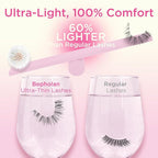 BEPHOLAN False Eyelashes With Tweezers- Ultra-thin False Lashes10 Pairs Eyelashes Pack Natural look Lash Strips Lightweight Lashes with Soft Clear Band(CCS122)