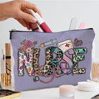 Nurse Makeup Bags,Nurse Gifts for Women,Nurse Cosmetic Bags With Zipper,Nurse Gifts for Nursing Student,Student Nurse Gifts(Purple)