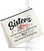 Sisters Gifts Makeup Bag, Gifts for Bestie Best Friend Sister Christmas Birthday, Sisters Cosmetic Bag Zipper Makeup Pouch