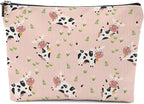 Cow Gifts, Cow Print Stuff Makeup Bag, Cosmetic Bag Travel Pouch, Animal Lovers Friendship Graduation Birthday Gifts for Women Girls Daughter Sisters Wife Best Friend