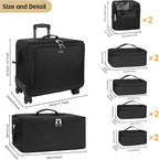 TANTO Rolling Makeup Bag Professional Makeup Artist Bags 4 in 1 Makeup Case on Wheels Rolling Cosmetics Organizer Extra Large Cosmetology Case With 360° Swivel Wheels and Adjustable Dividers