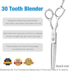 JASON 6 Inch Left Handed Barber Hair Cutting Scissors Professional Salon Shears Razor Edge Hairdressing Scissor Japanese Stainless Steel Thinning Haircut Shear for Men Women Christmas Gift